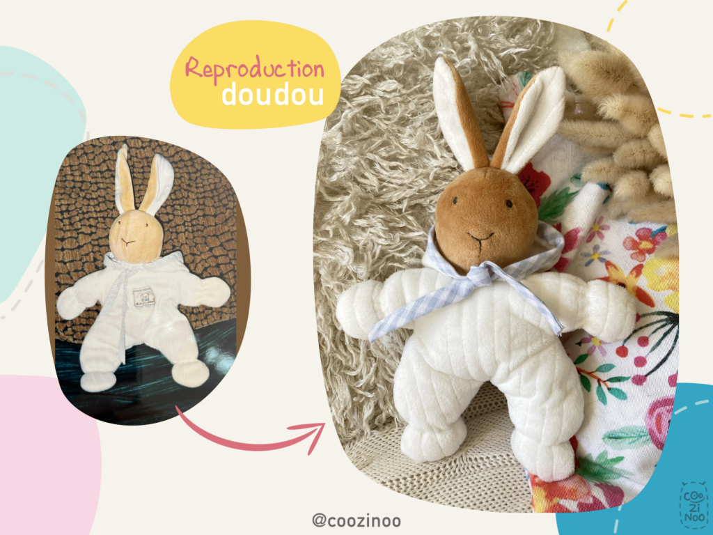 reproduction doudou lapin capuche